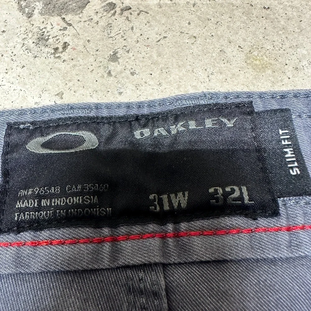 Oakley Slim Fit Pants Mens 31x32 Gray Cotton Blend Casual Chinos Trousers
